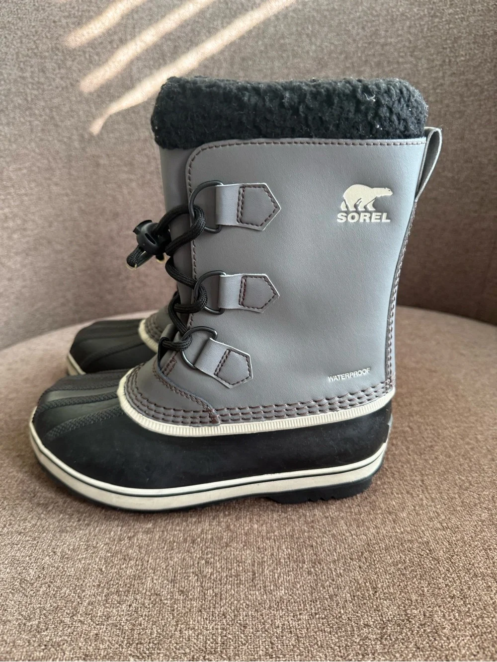 Sorel Kids Grey and Black Waterproof Winter Boot